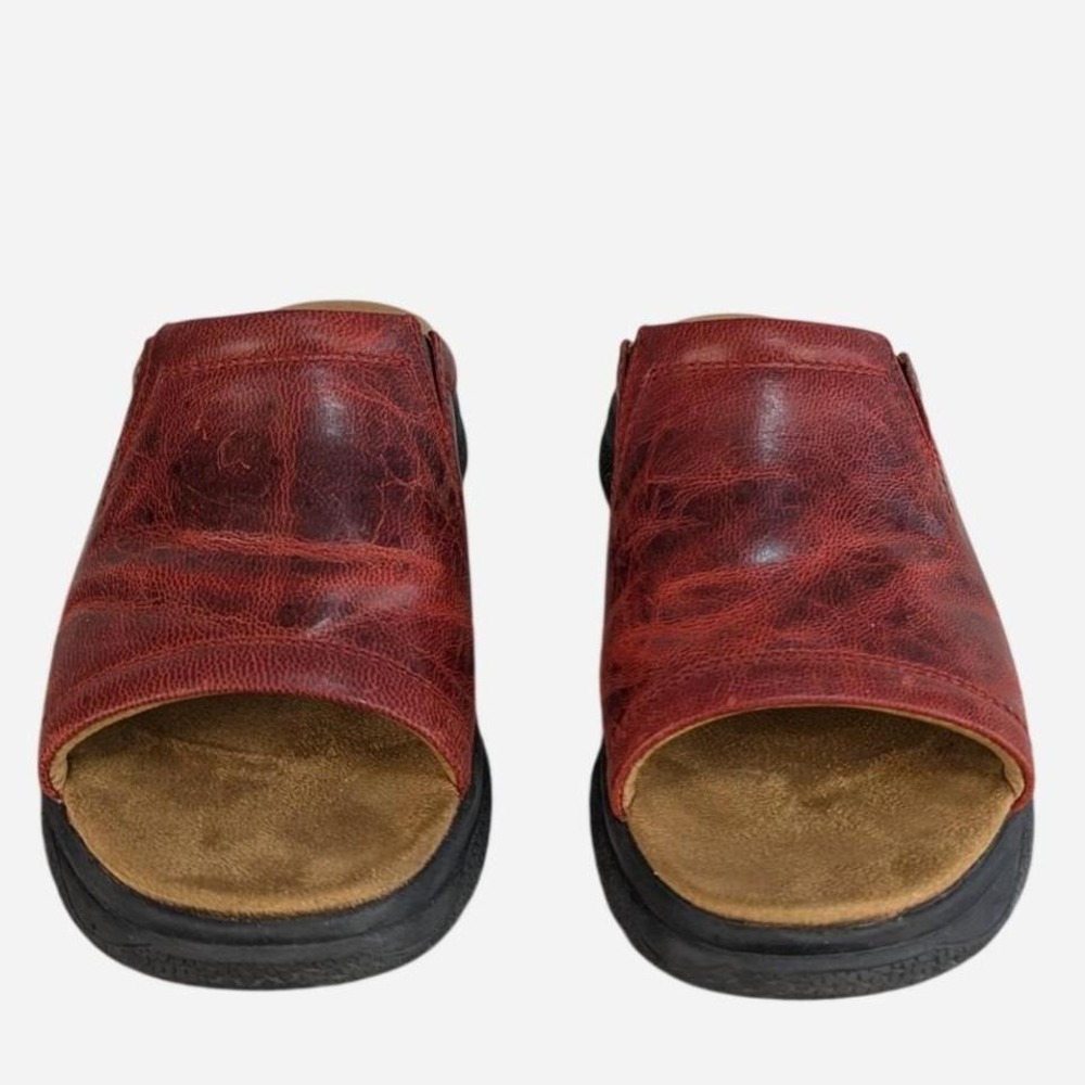 Ariat Bridgeport Burgundy Leather Slide Sandal 7.5 - Picture 5 of 8